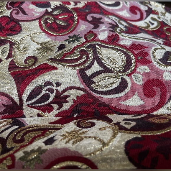 Vintage Gino Charles Brocade Metallic Maxi Dress with Velvet Belt XS Small - Picture 6 of 16